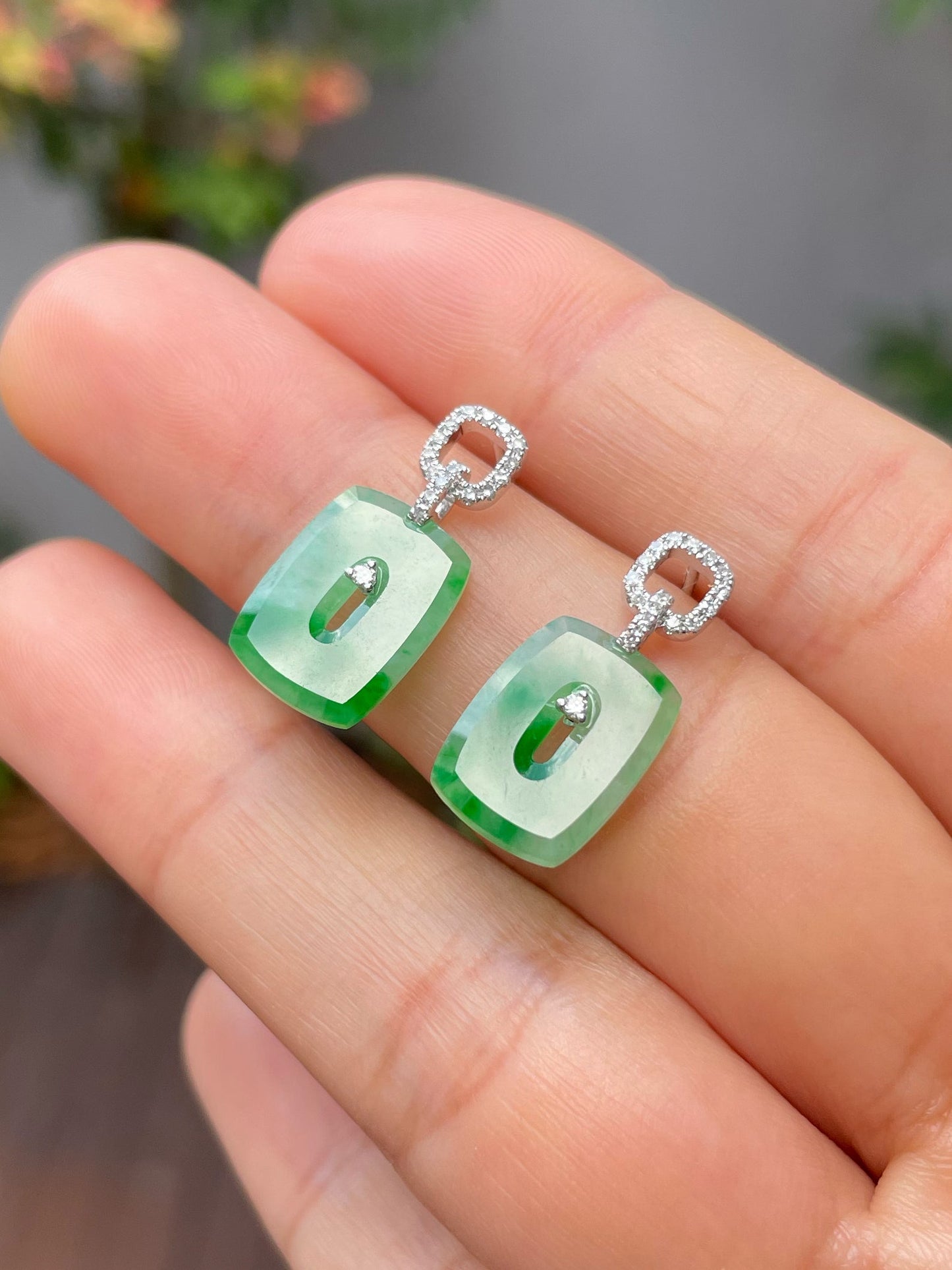 Green Jade Earrings (NJE161)