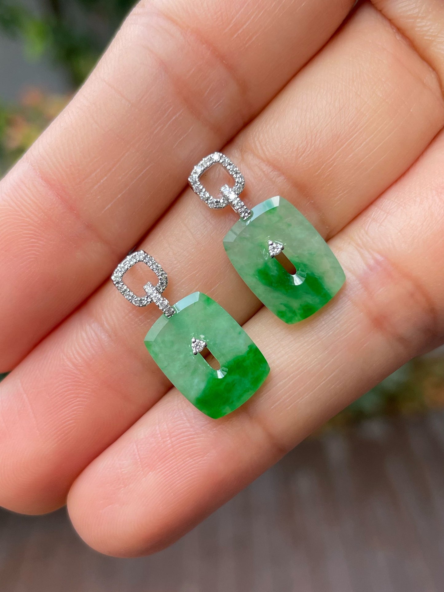 Green Jade Earrings (NJE161)