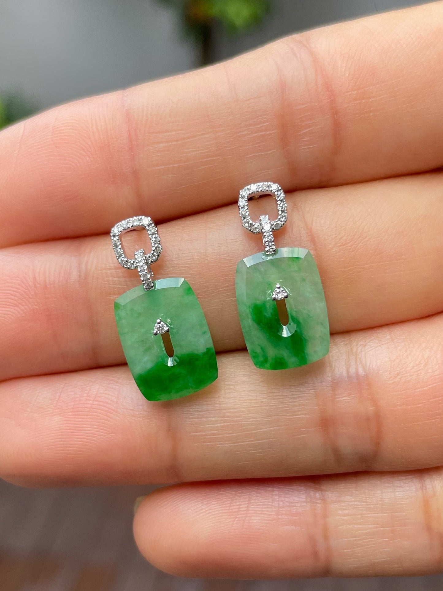 Green Jade Earrings (NJE161)