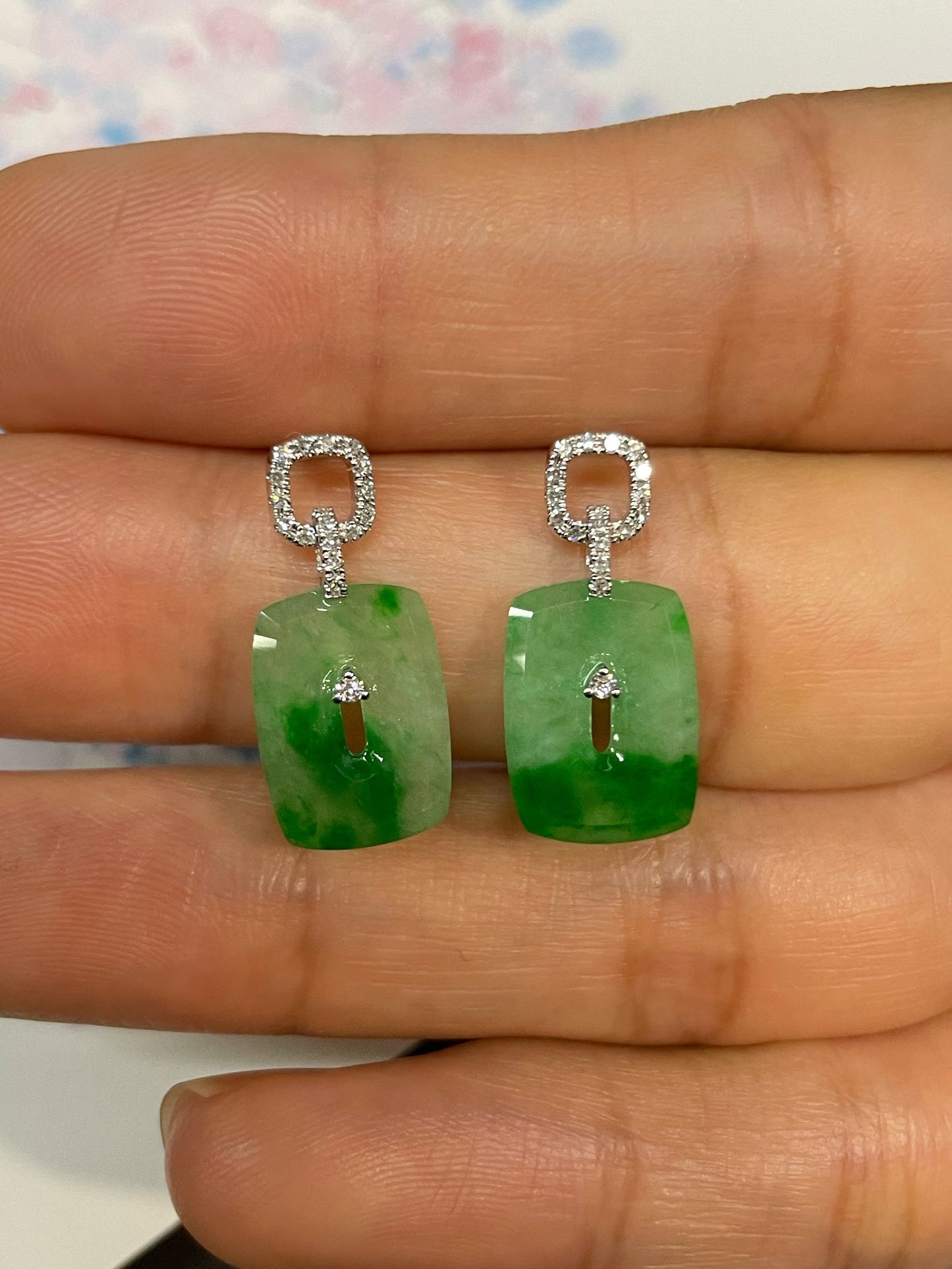 Green Jade Earrings (NJE161)