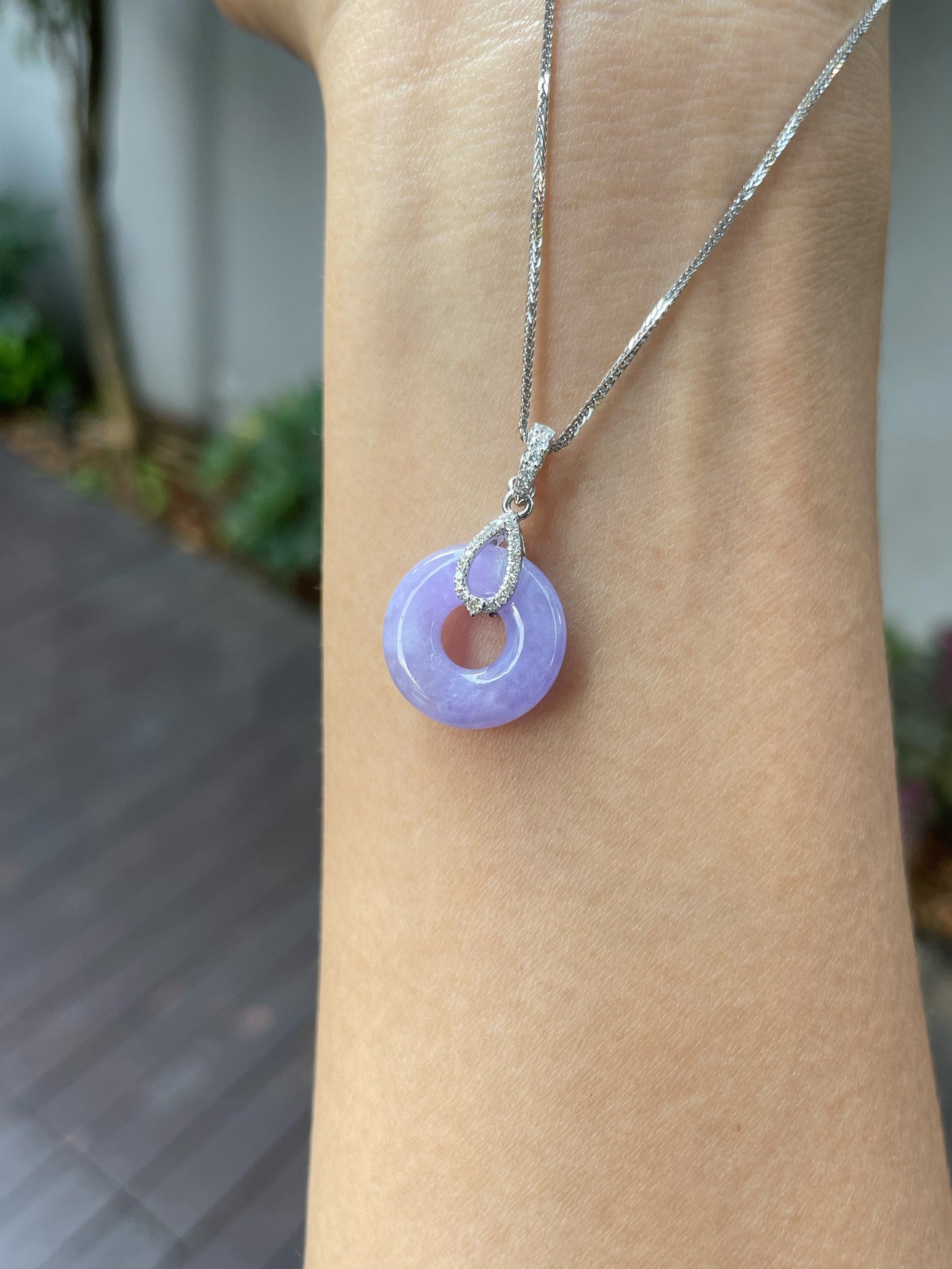 Lavender Jade Earrings - Safety Coin (NJE165)