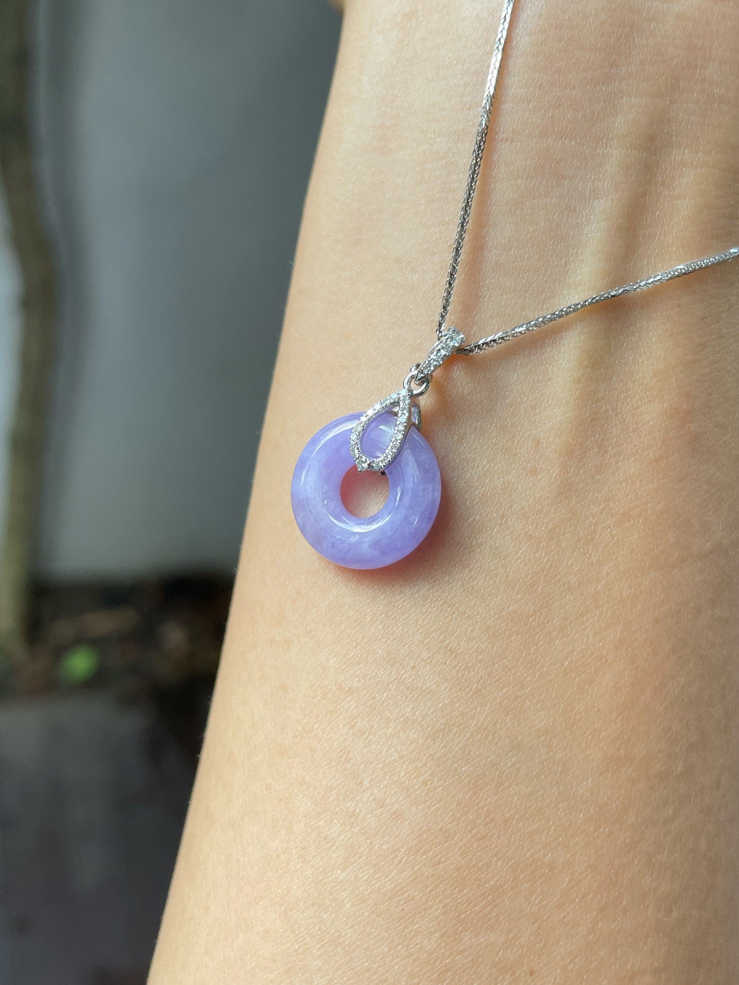 Lavender Jade Earrings - Safety Coin (NJE165)