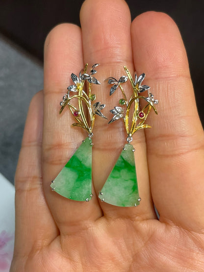 Green Jade Earrings (NJE166)