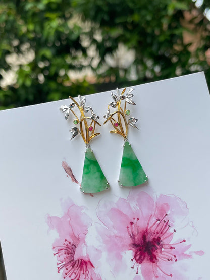 Green Jade Earrings (NJE166)