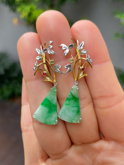 Green Jade Earrings (NJE166)