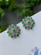 Load image into Gallery viewer, Green Jade Earrings - Cabochons (NJE167)
