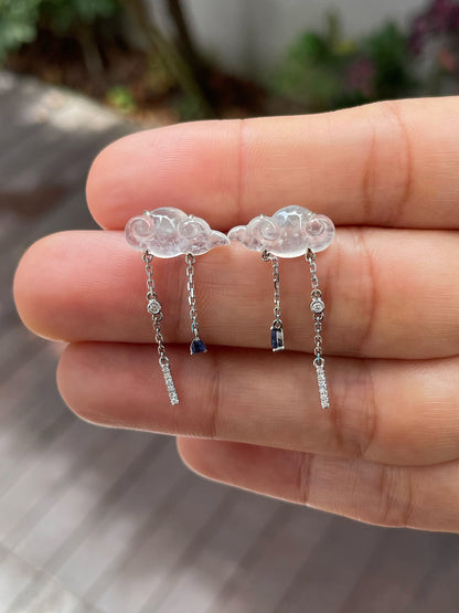 Icy Jade Clouds Earrings (NJE175)