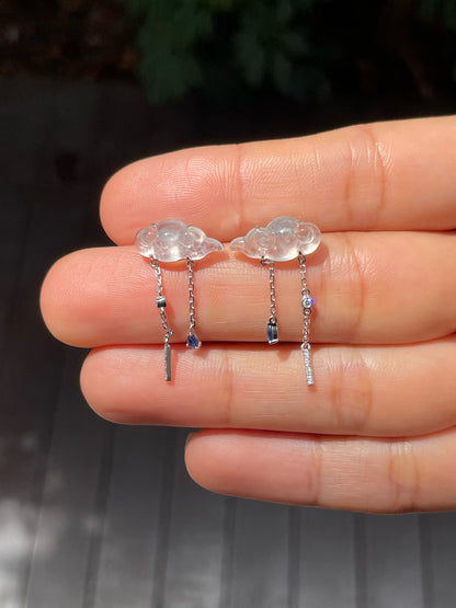 Icy Jade Clouds Earrings (NJE175)