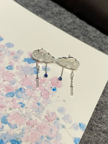 Icy Jade Clouds Earrings (NJE175)