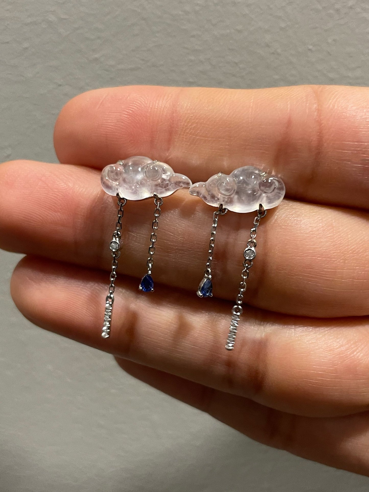 Icy Jade Clouds Earrings (NJE175)