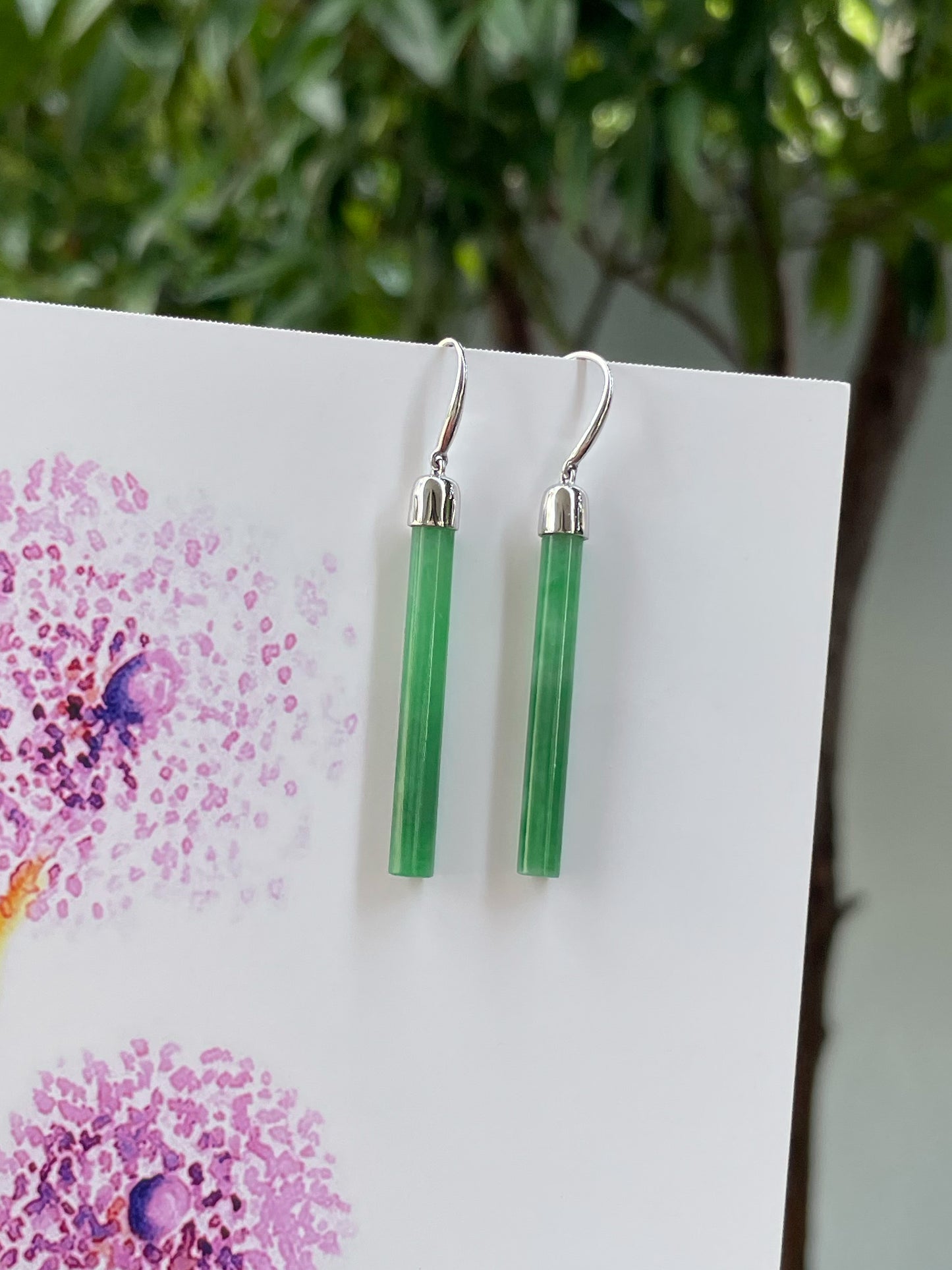 Green Jade Earrings (NJE176)