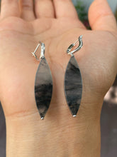 Load image into Gallery viewer, Icy Black Jadeite Earrings (NJE185)
