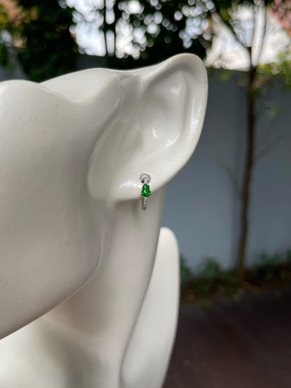 Green Jadeite Earrings - Hu Lu (NJE193)