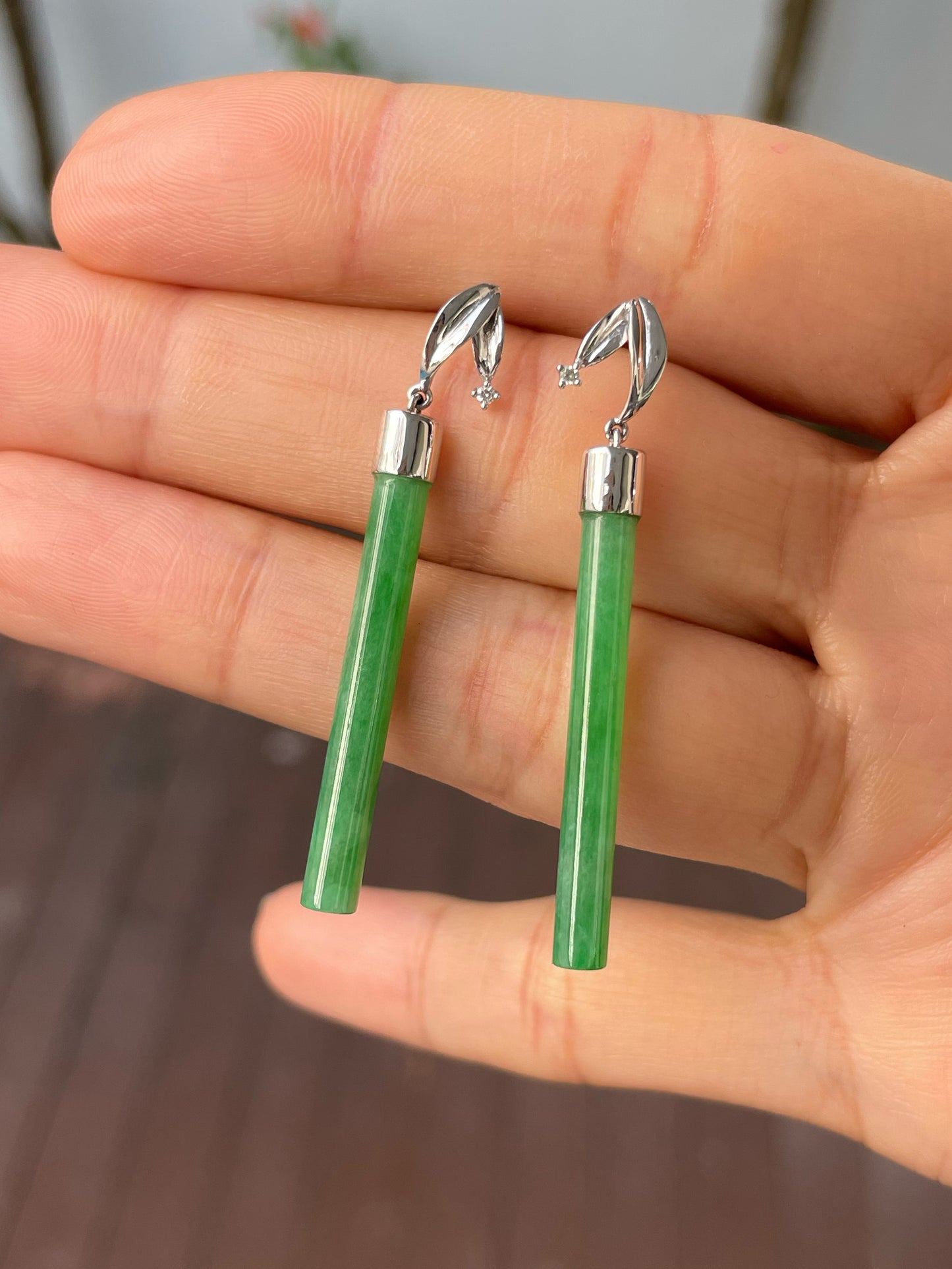 Green Jade Earrings (NJE196)