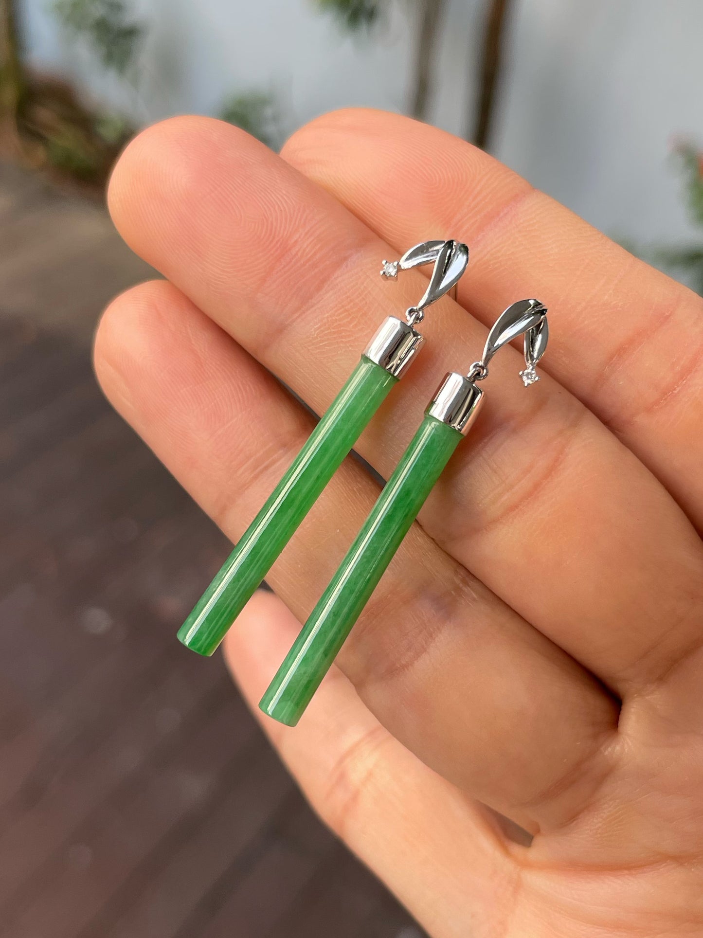 Green Jade Earrings (NJE196)