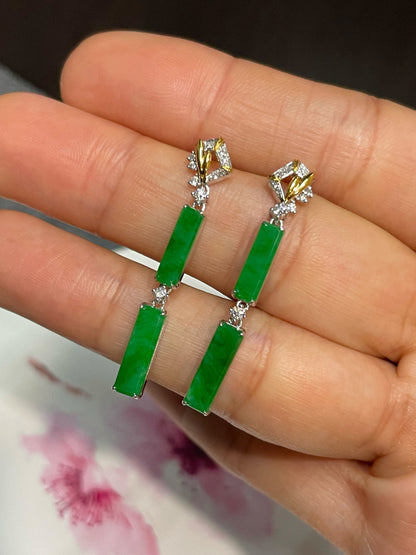 Green Jade Earrings (NJE198)