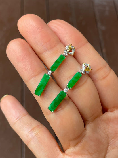 Green Jade Earrings (NJE198)