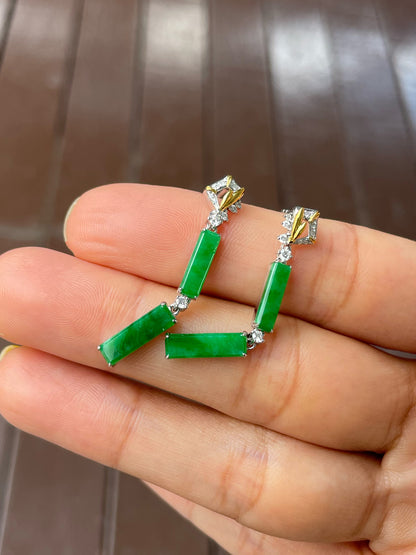 Green Jade Earrings (NJE198)