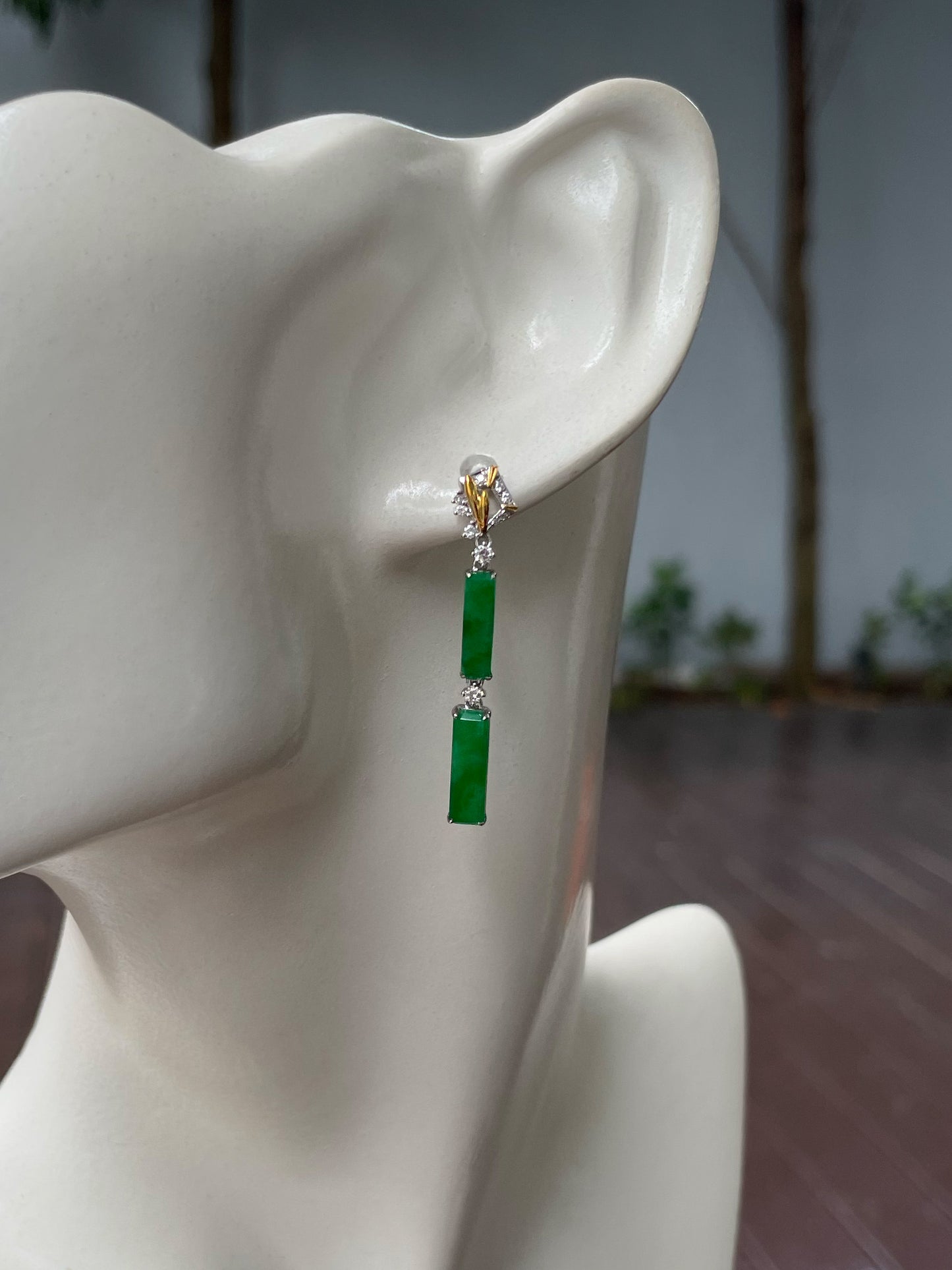 Green Jade Earrings (NJE198)