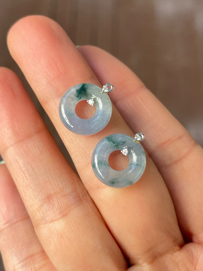 Lavender Jade Earrings - Safety Coin (NJE201)