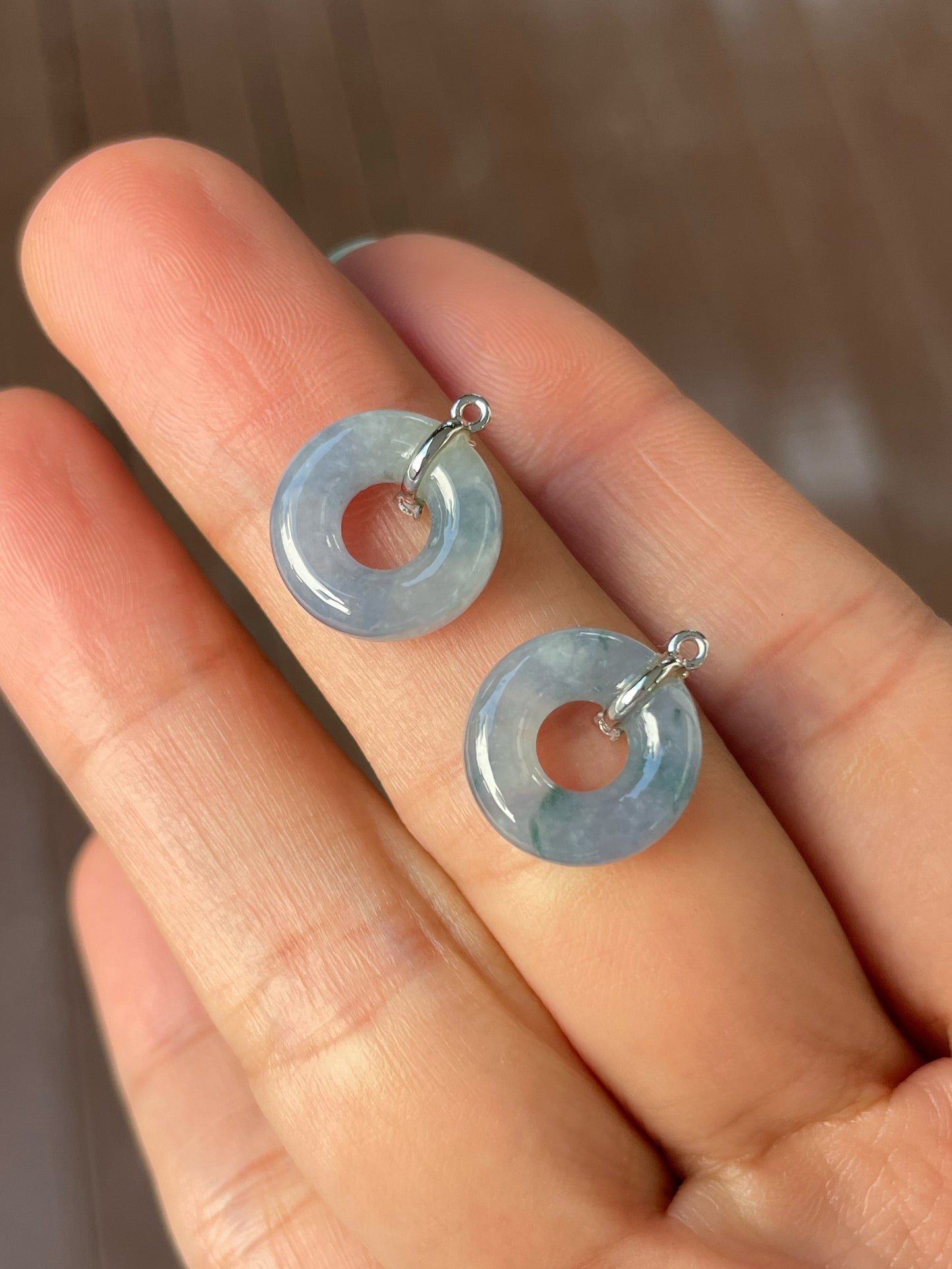 Lavender Jade Earrings - Safety Coin (NJE201)