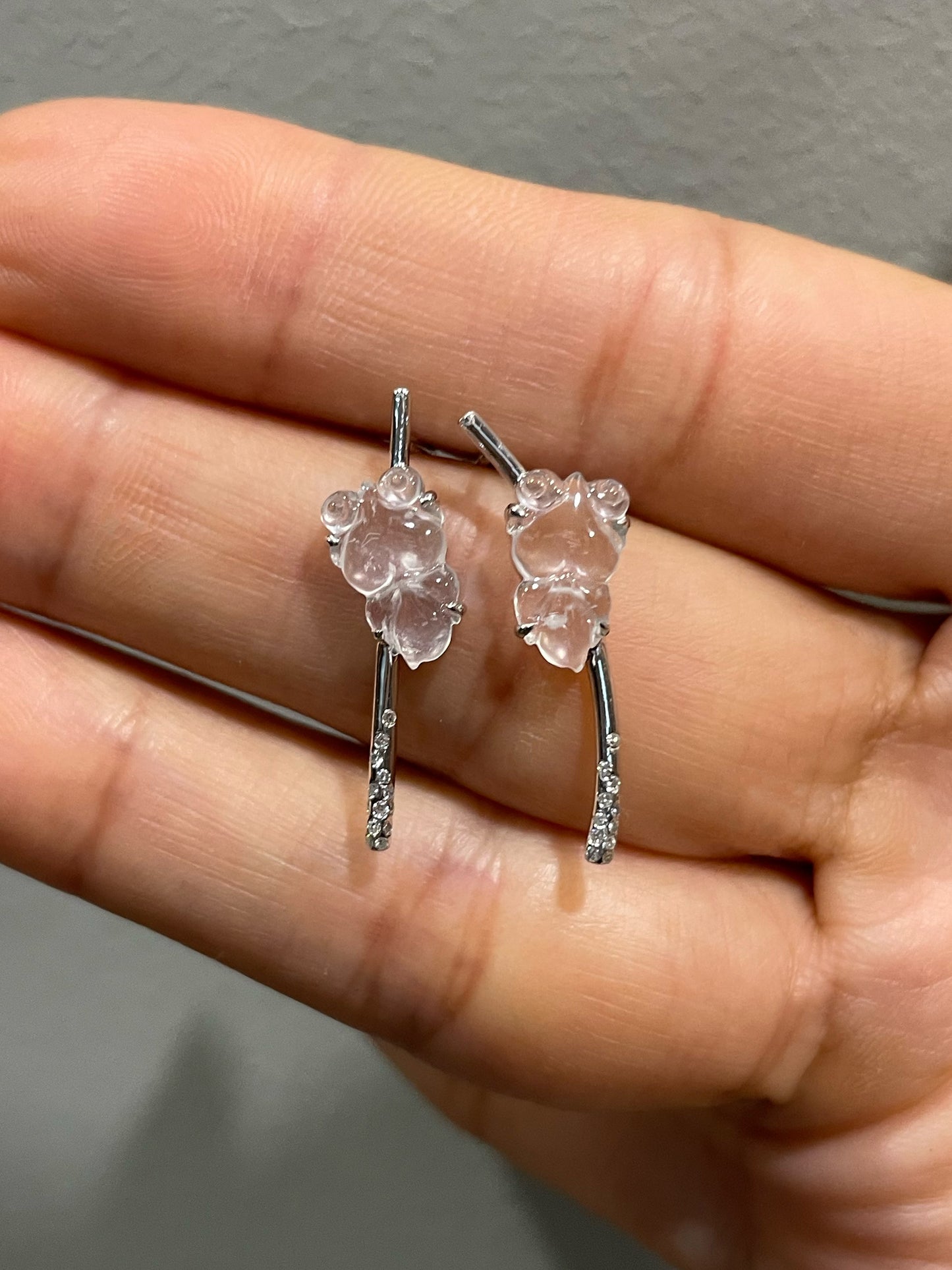 Glassy Jade Earrings - Goldfish (NJE214)