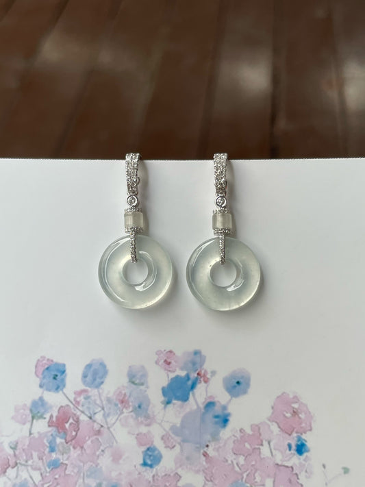 Glassy Jadeite Earrings - Safety Coin (NJE220)