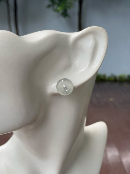 Glassy Jade Earrings - Safety Coin (NJE221)