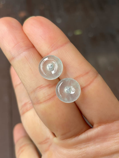 Glassy Jade Earrings - Safety Coin (NJE221)