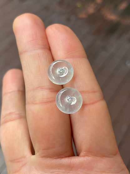 Glassy Jade Earrings - Safety Coin (NJE221)