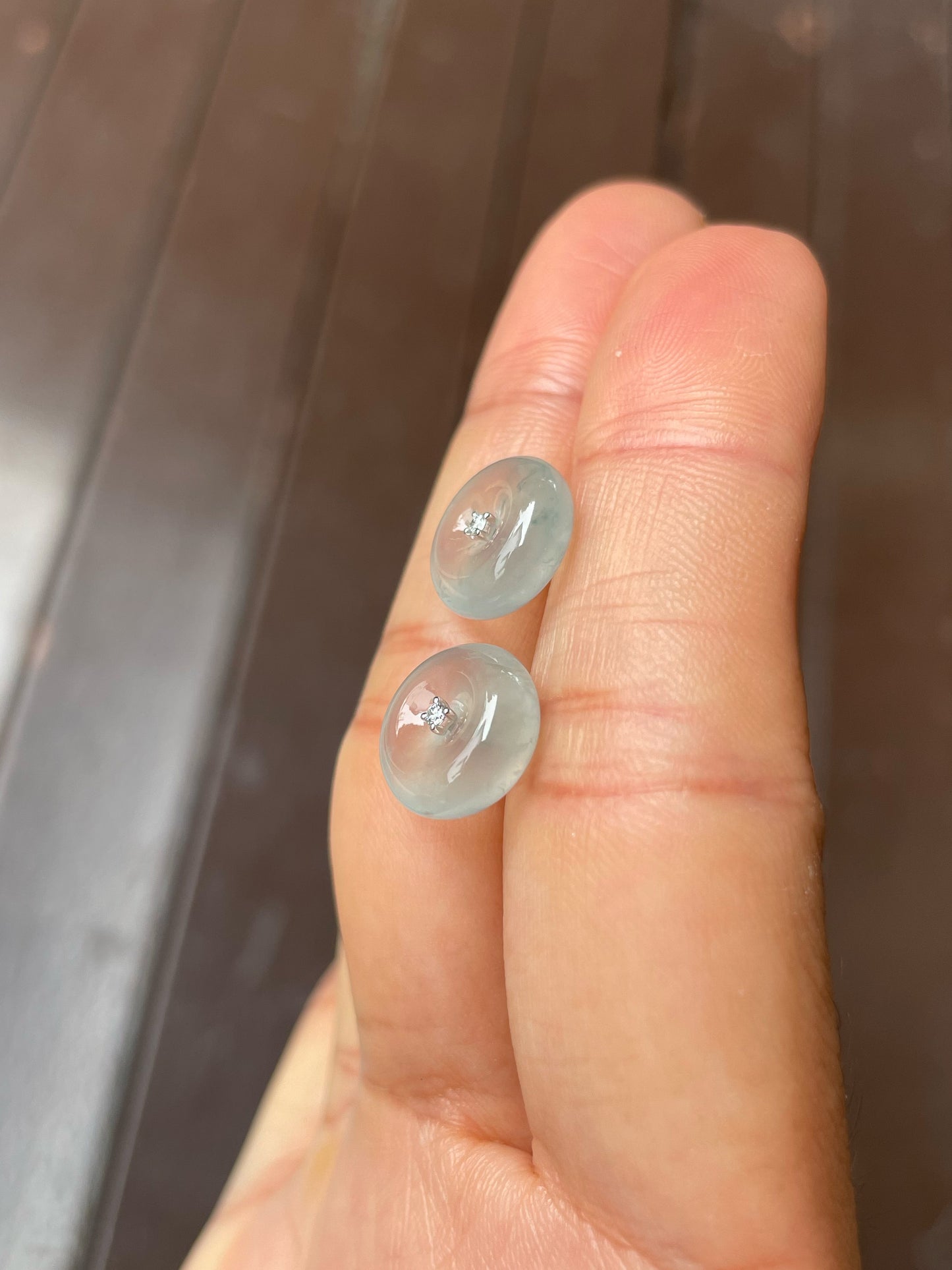 Glassy Jade Earrings - Safety Coin (NJE221)