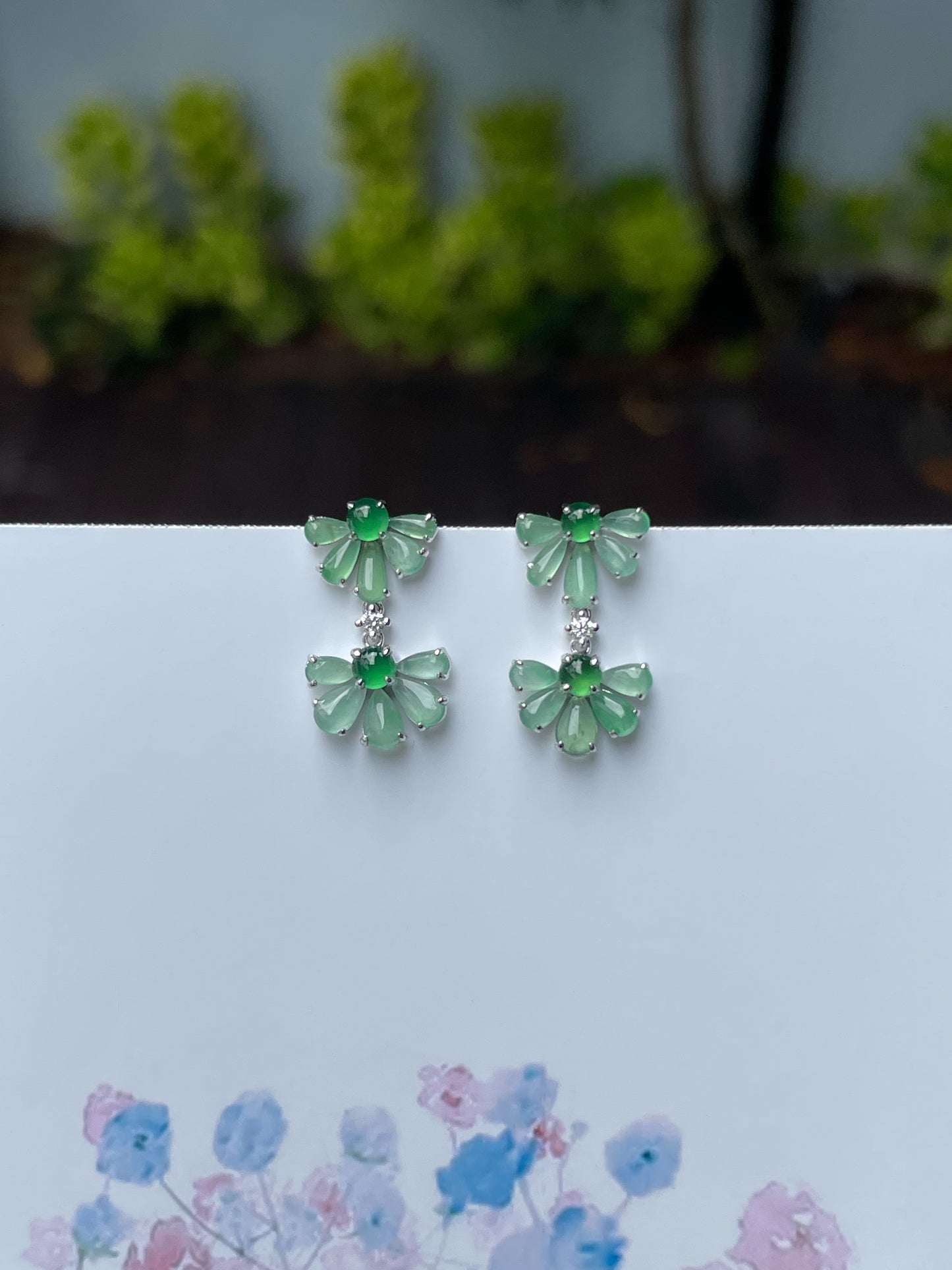 Icy Green Jade Earrings (NJE226)