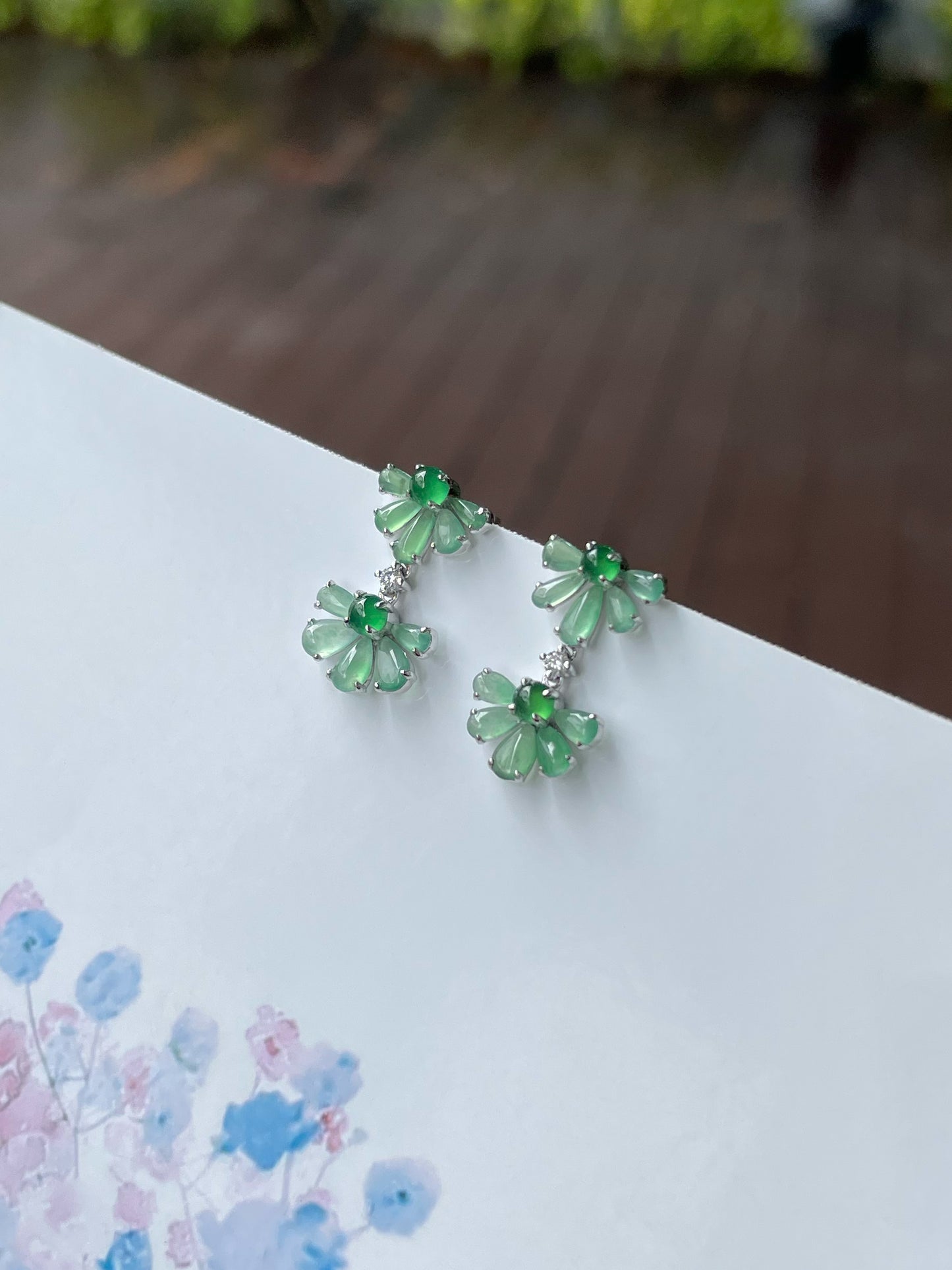 Icy Green Jade Earrings (NJE226)