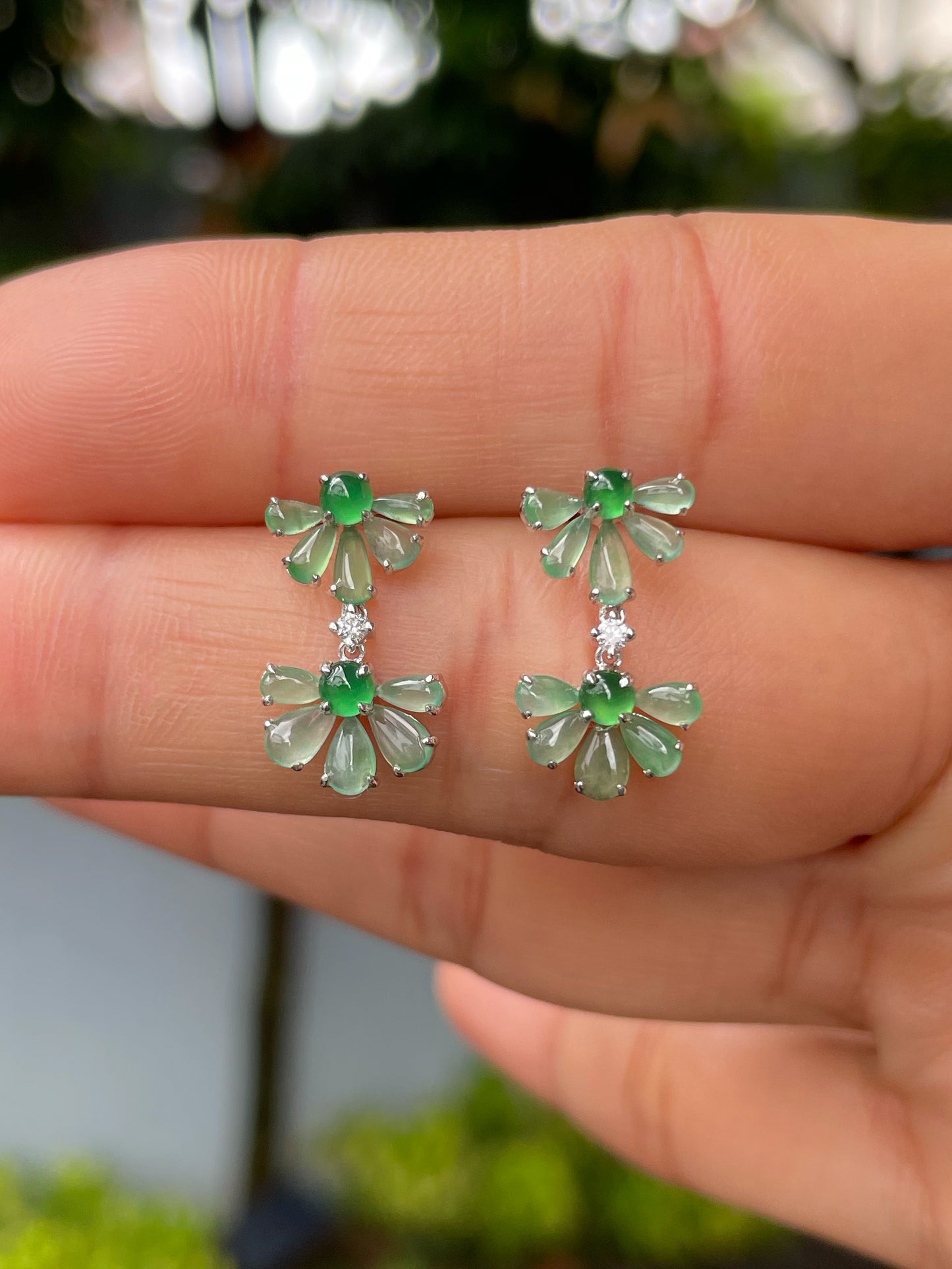 Icy Green Jade Earrings (NJE226)