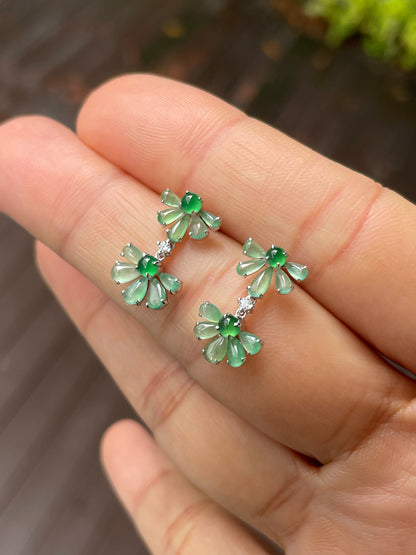 Icy Green Jade Earrings (NJE226)