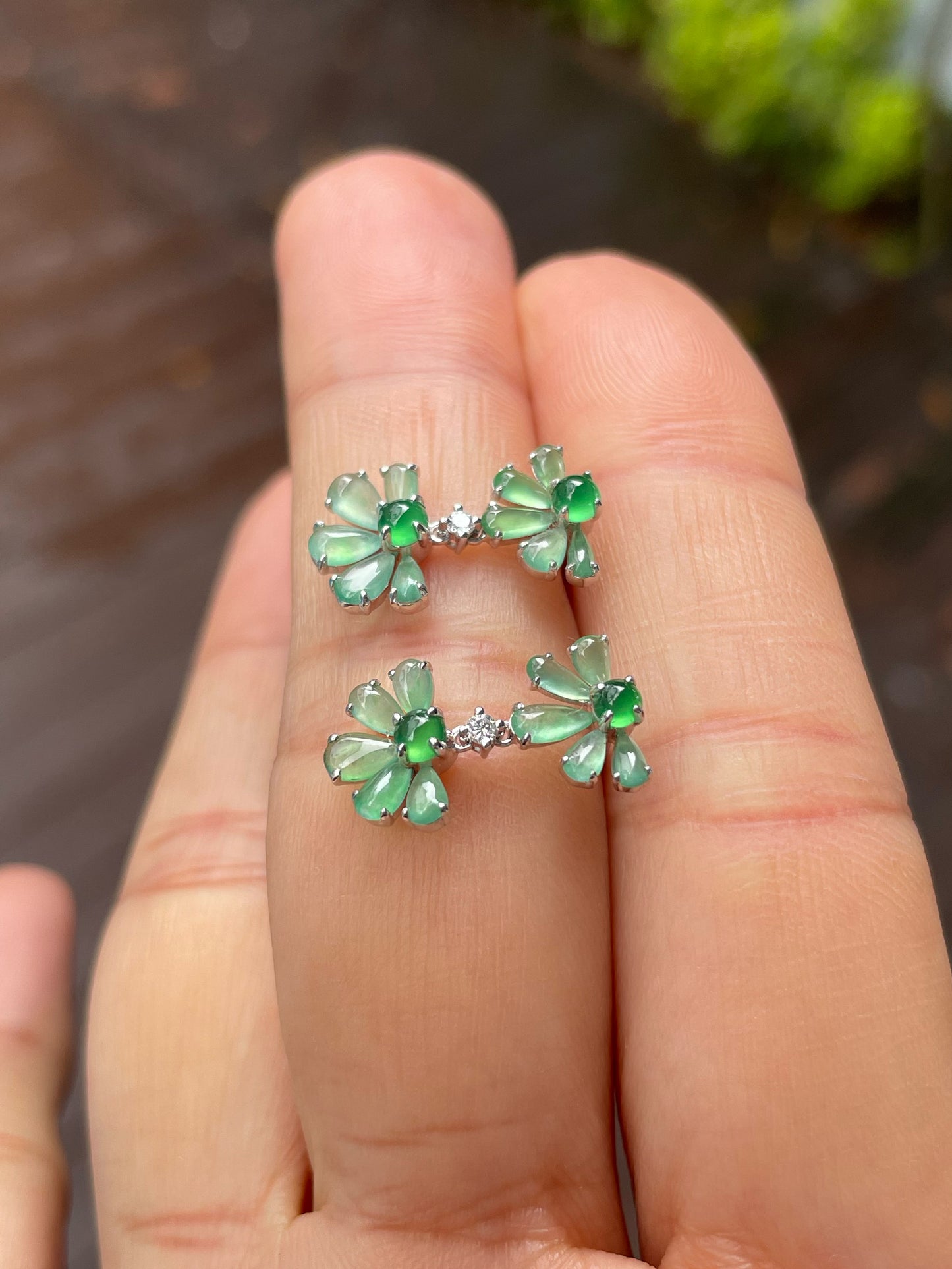 Icy Green Jade Earrings (NJE226)