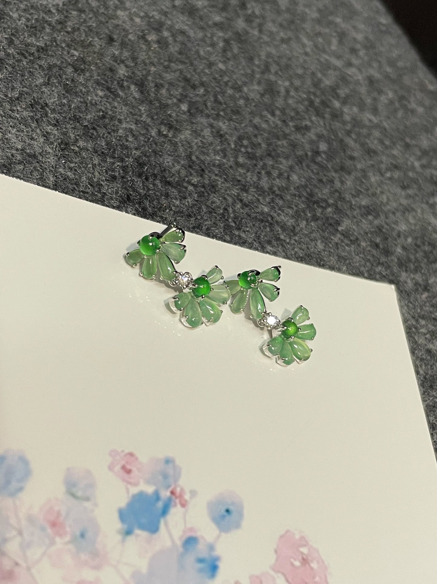 Icy Green Jade Earrings (NJE226)