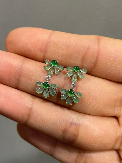 Icy Green Jade Earrings (NJE226)