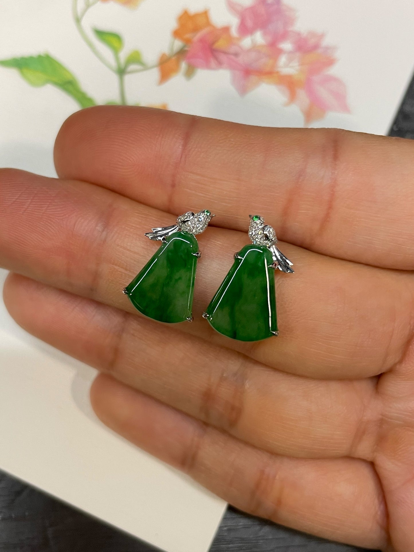 Green Jade Earrings (NJE238)