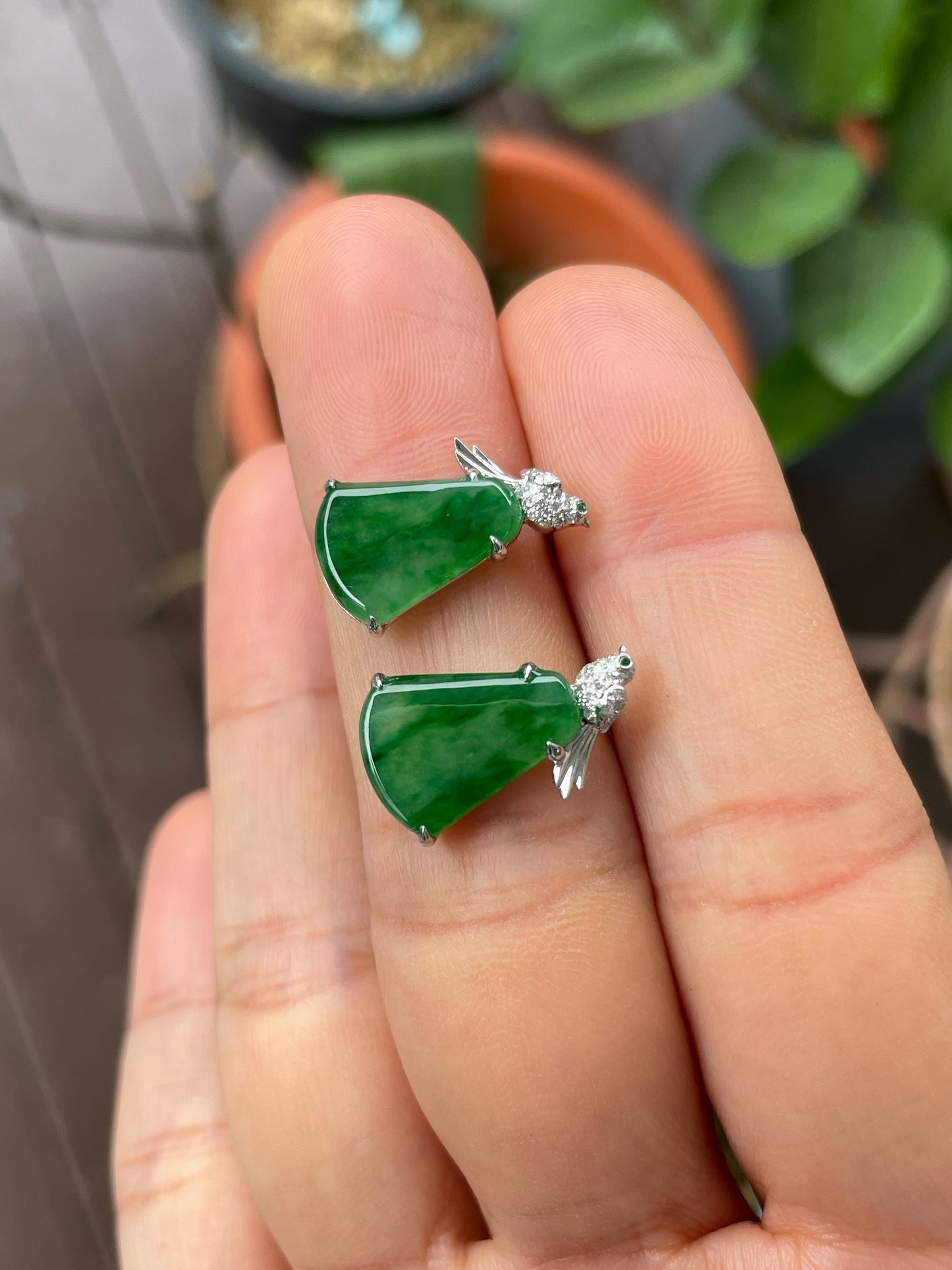 Green Jade Earrings (NJE238)