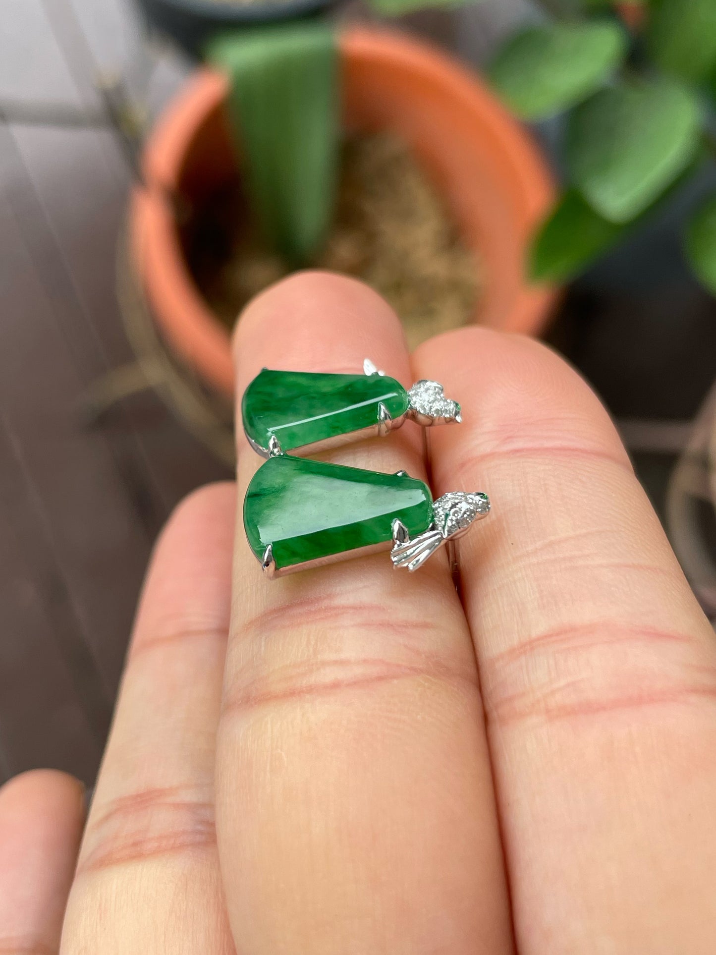 Green Jade Earrings (NJE238)