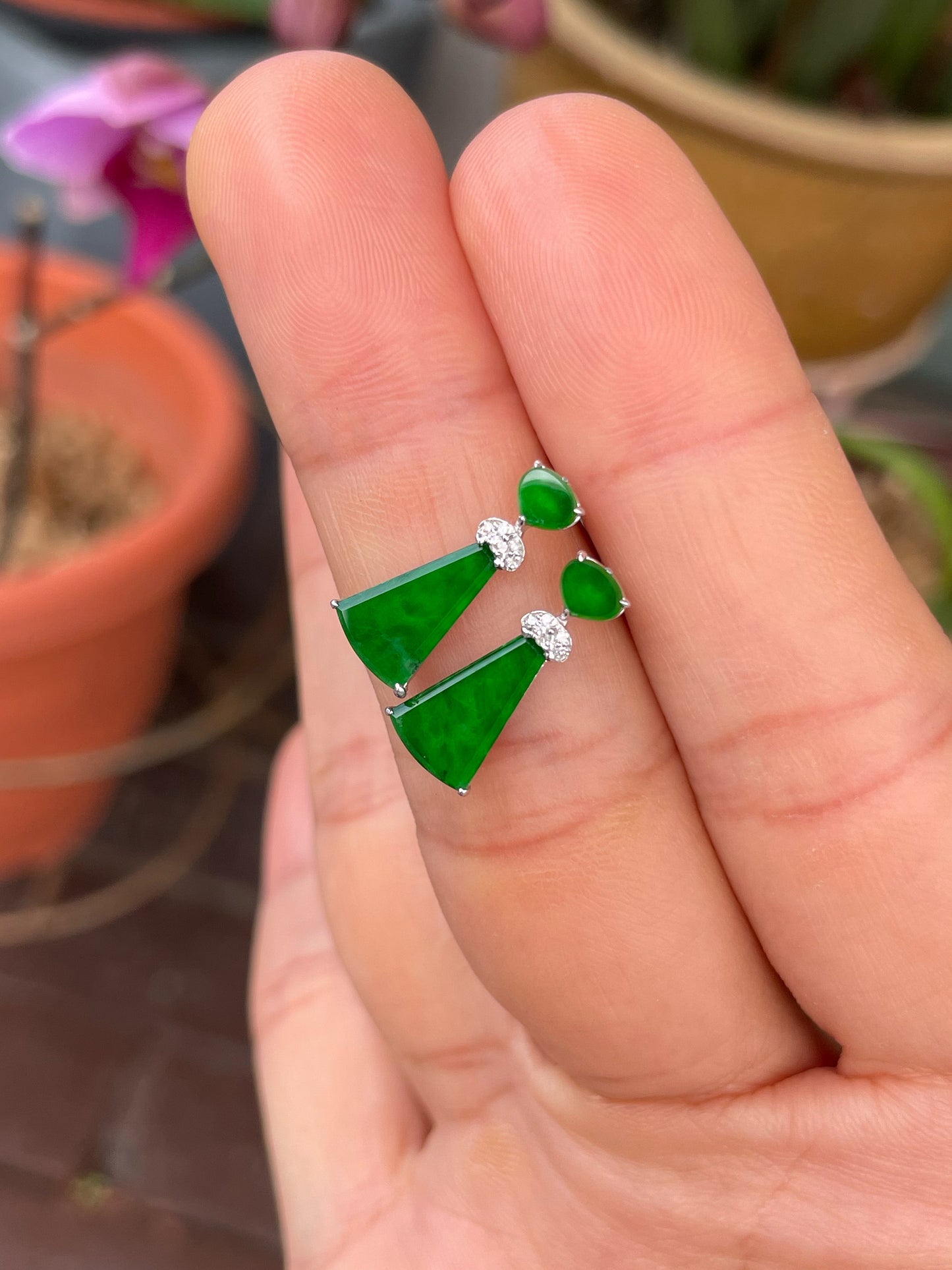 Green Jade Earrings (NJE255)