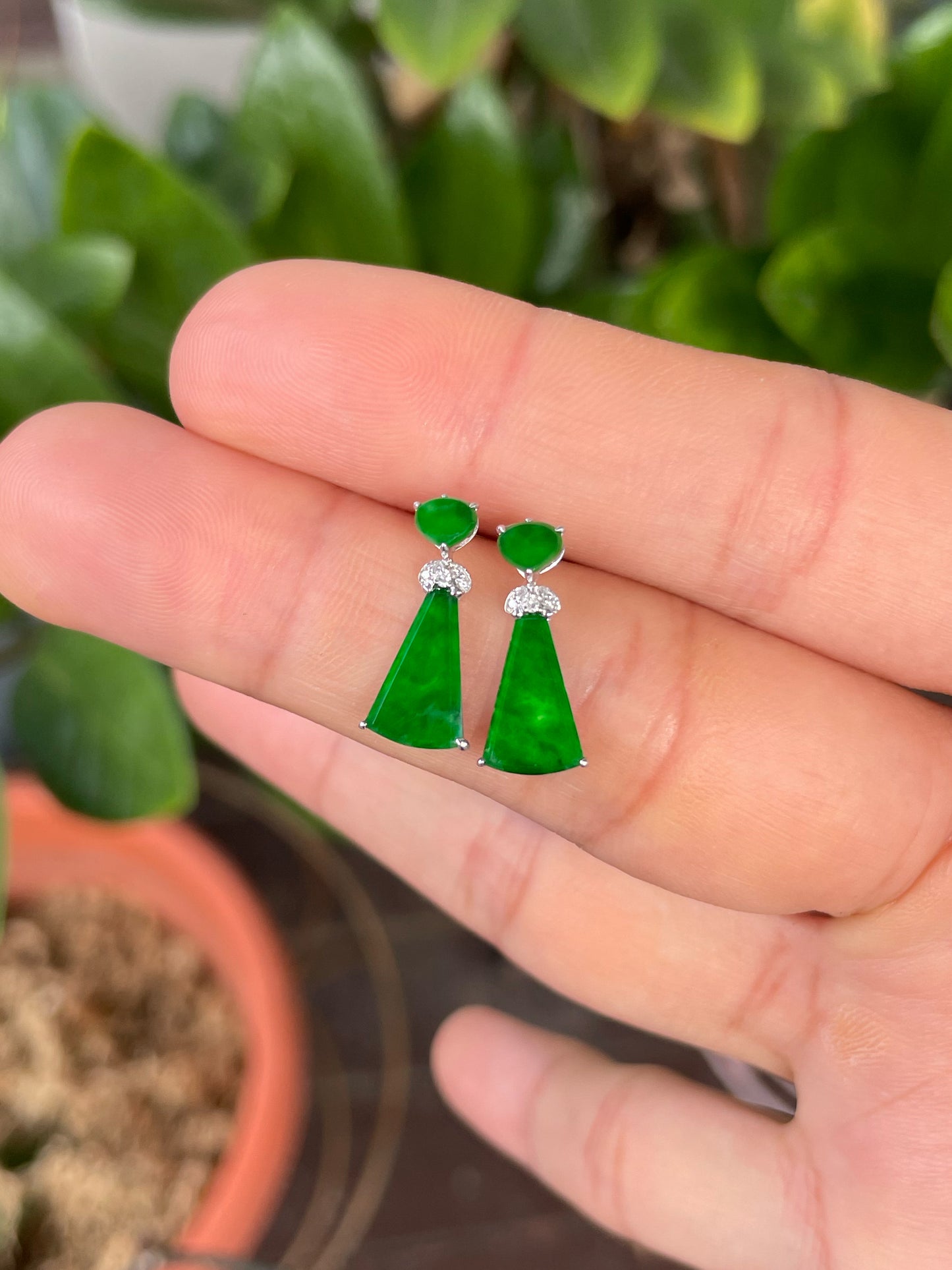 Green Jade Earrings (NJE255)