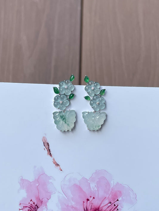 Icy Jadeite Earrings (NJE265)