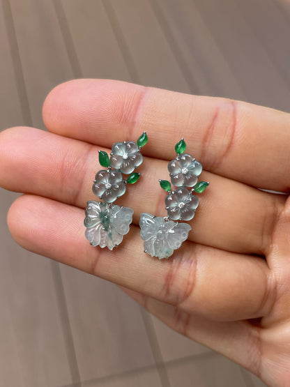 Icy Jadeite Earrings (NJE265)