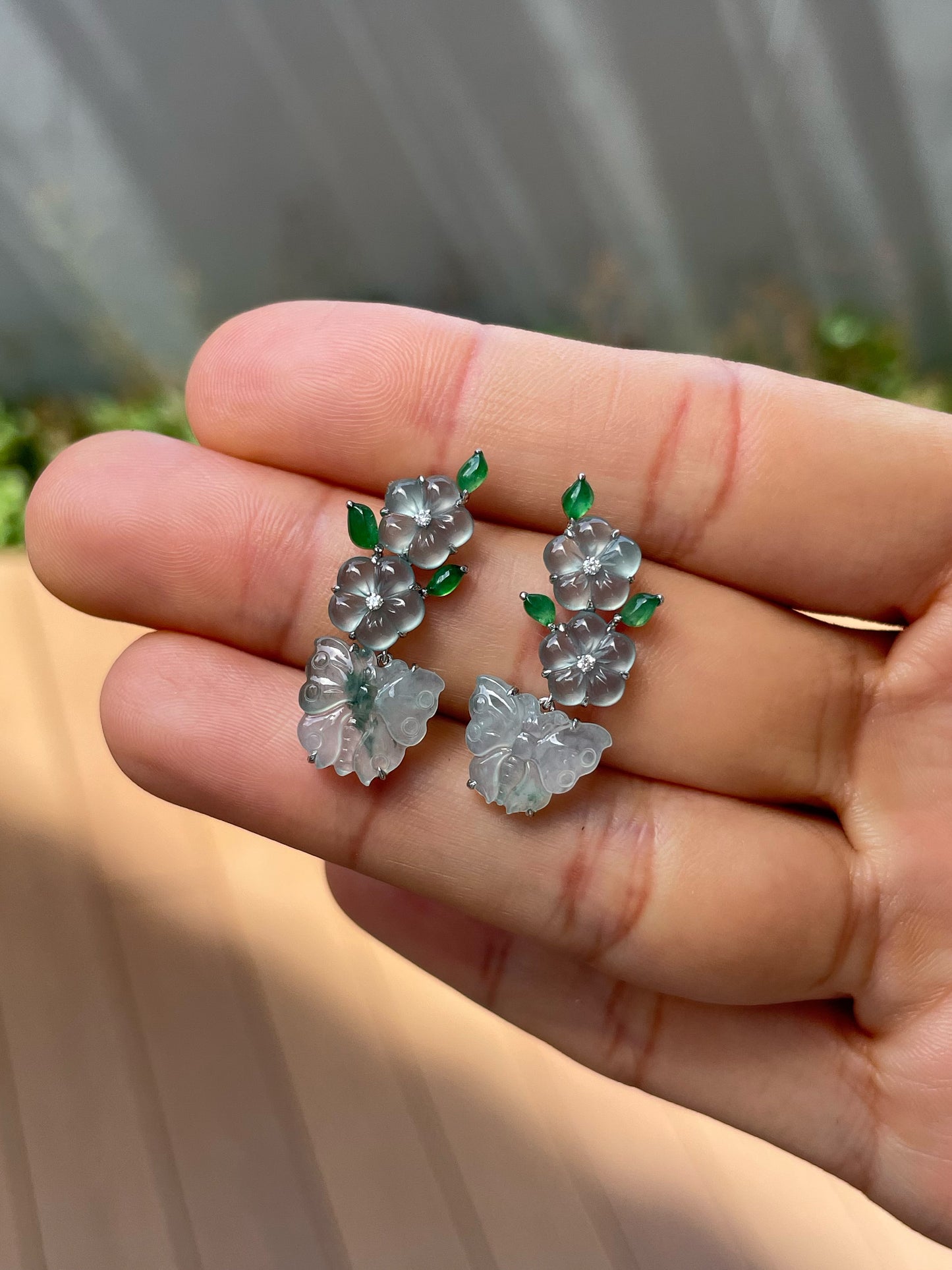 Icy Jadeite Earrings (NJE265)