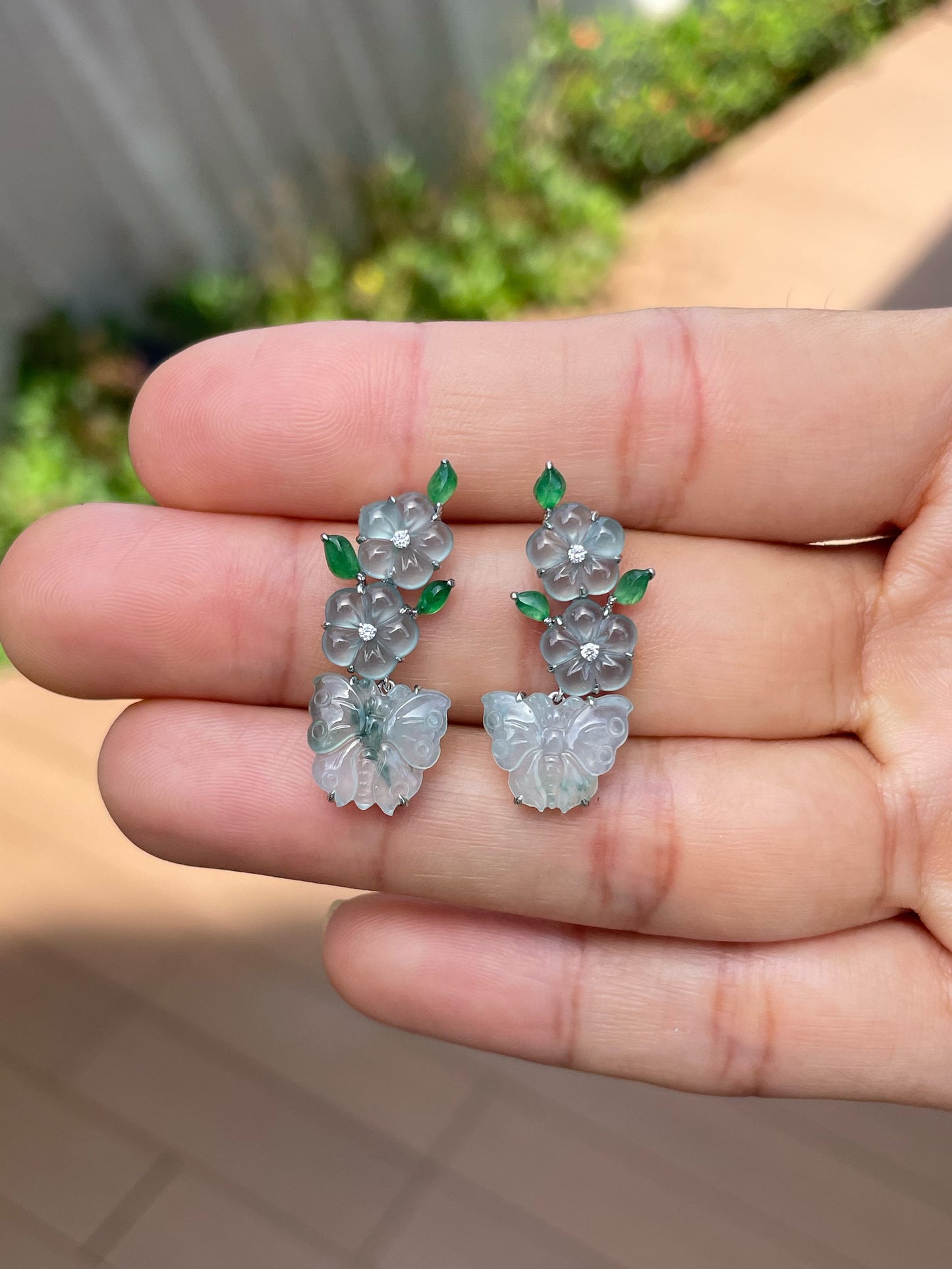Icy Jadeite Earrings (NJE265)