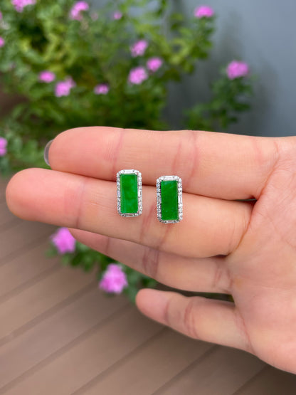 Green Jade Earrings (NJE271)