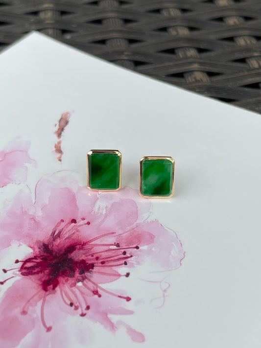 Green Jade Earrings (NJE273)
