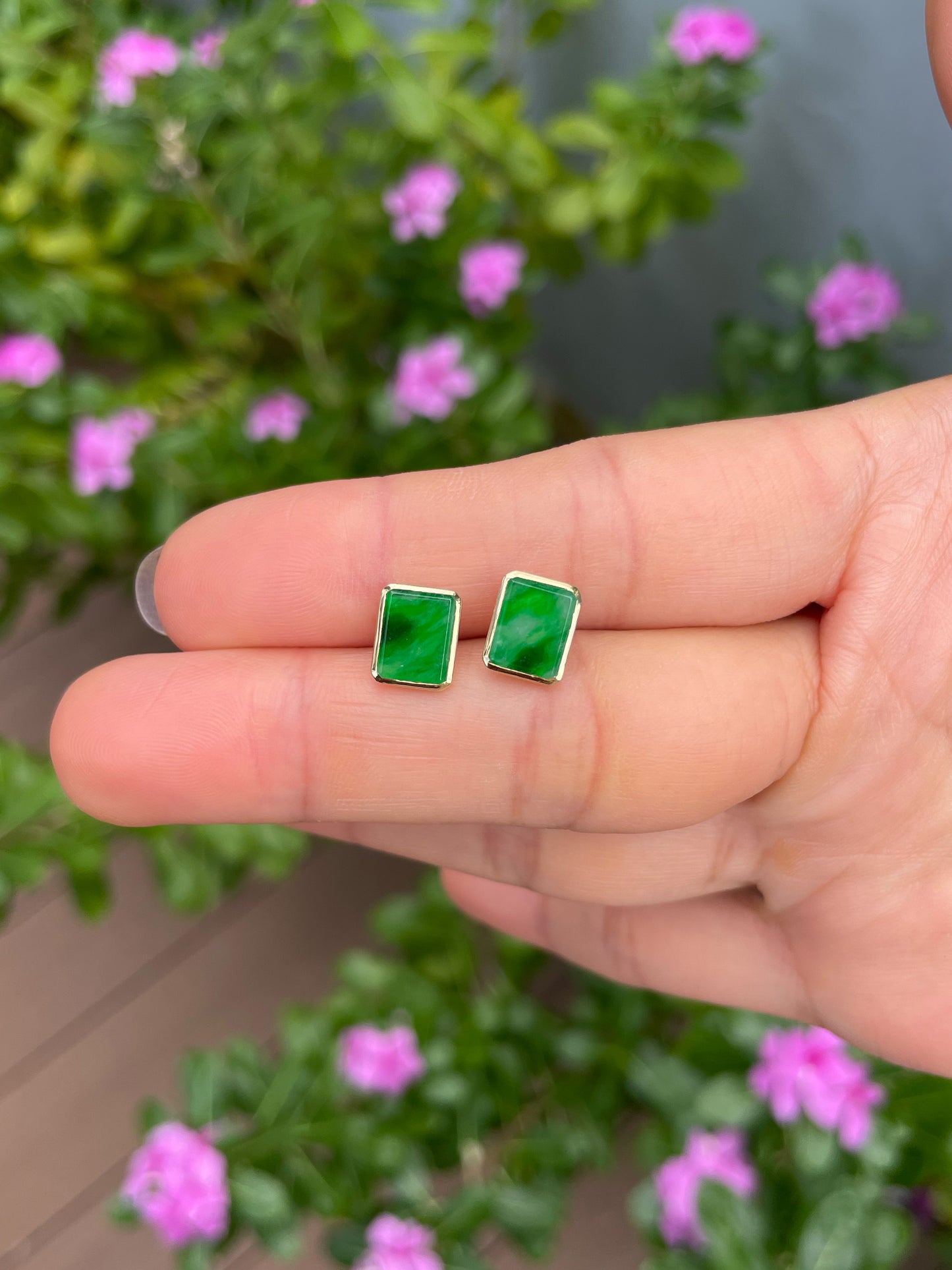 Green Jade Earrings (NJE273)